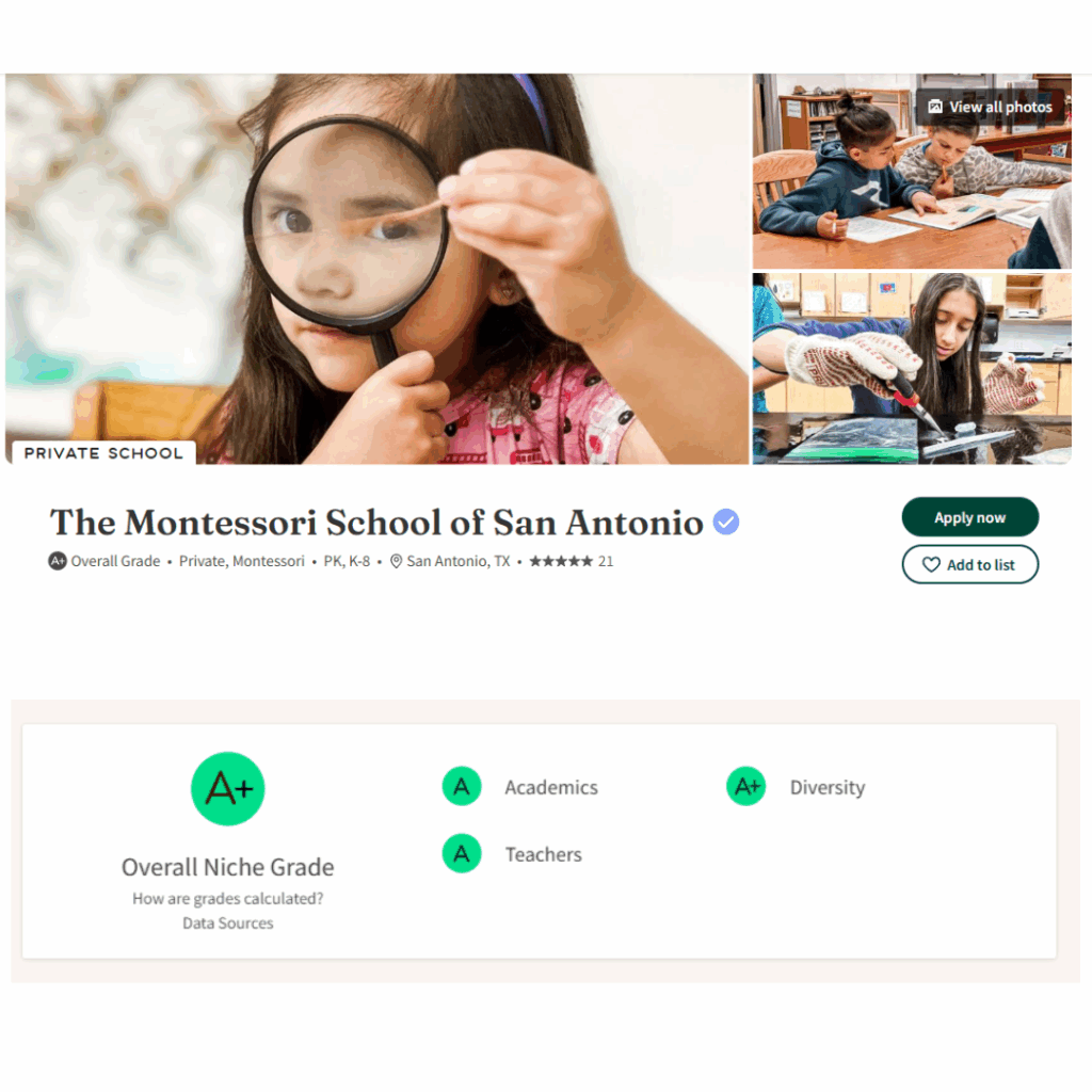 Niche A+ school rating